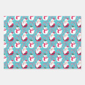 Kerstkerstman met Aqua Background Inpakpapier Vel (Voorkant 3)