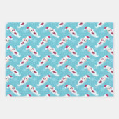 Kerstkerstman met Aqua Background Inpakpapier Vel (Voorkant 2)