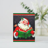 kerstkerstman met kerstmanden briefkaart (Staand voorkant)