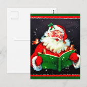 kerstkerstman met kerstmanden briefkaart (Voorkant / Achterkant)