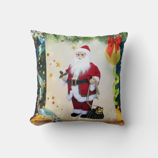 Kerstkerstman Sierkussen (Voorkant)