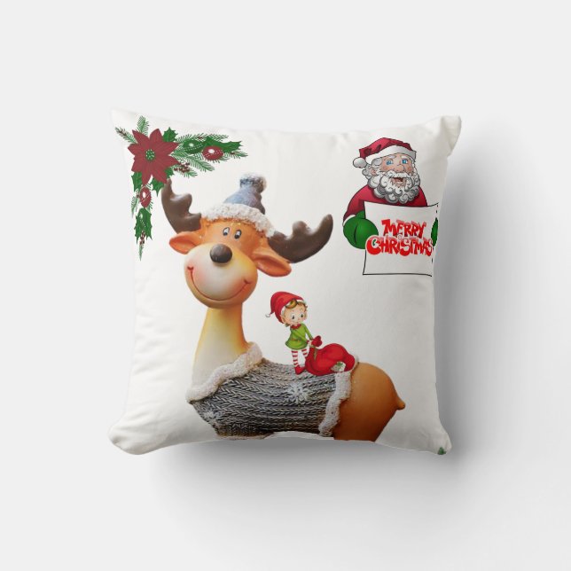Kerstkerstman Sierkussen (Voorkant)