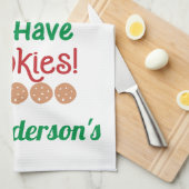 Kerstkerstman Stop hier alsjeblieft met koekjes. Theedoek (Quarter Fold)