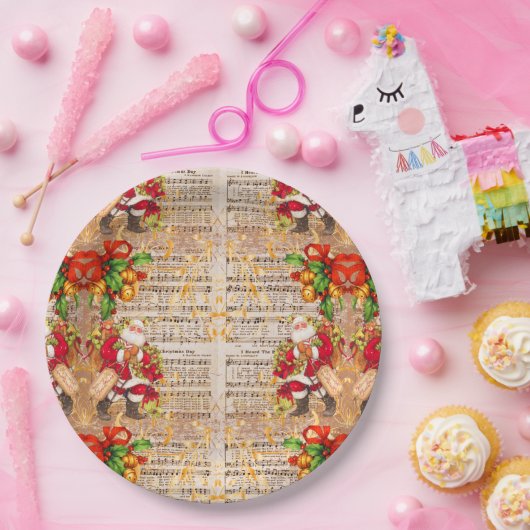 kerstkerstmanolen en kerstkerstkerstkerstmanen papieren bordje (Feest)