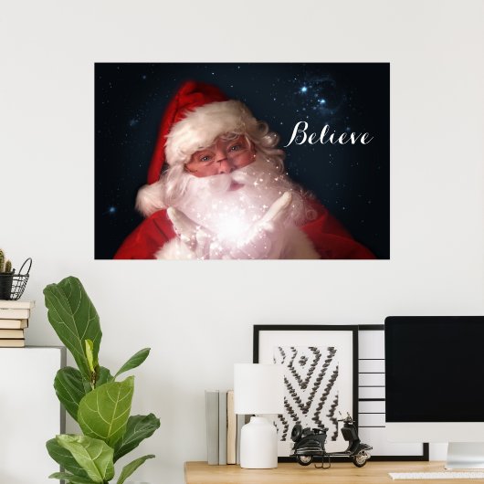 Kerstkerstmis Believe Poster (Thuiskantoor)