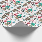 KerstKerstmis, Beren en pinguïns op maat Cadeaupapier (Hoek)