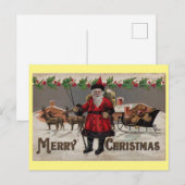 kerstKerstmis en rendierSleigh Feestdagenkaart (Voorkant / Achterkant)