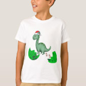 Kerstkerstmis met Kinder kerstmis T-Rex Dinosaur T-shirt (Voorkant)