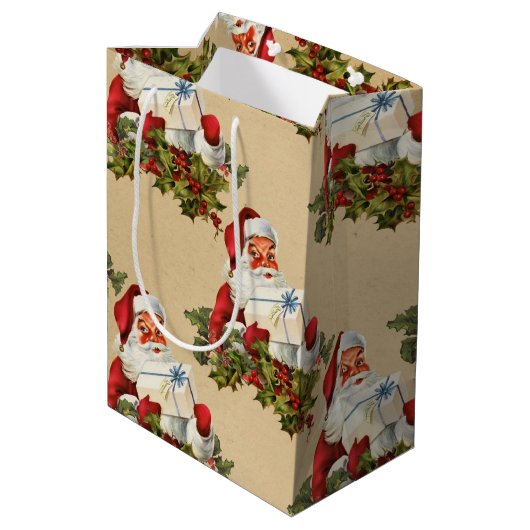 kerstkerstrecorder medium cadeauzakje (Achterkant Gekanteld)