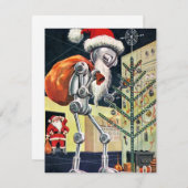 Kerstkerstrobot Santa Feestdagenkaart (Voorkant / Achterkant)