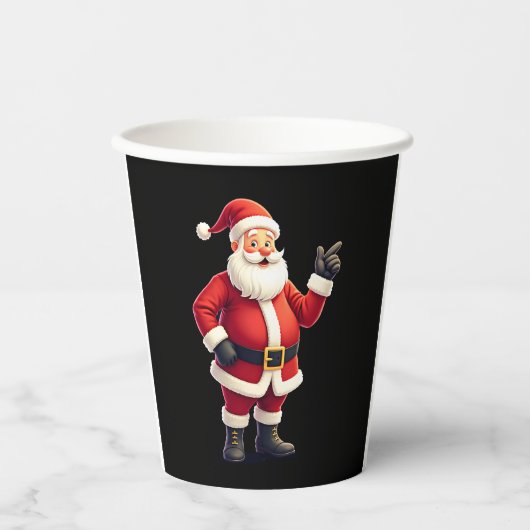 KerstkerstShirten voor jongens Kinder Dabbing Sant Papieren Bekers (Voorkant)