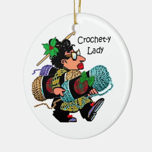 Kerstkerstsieraad met de Krochet Keramisch Ornament (Links)