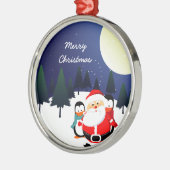 Kerstkerstsieraad met lul en pinguïns metalen ornament (Links)