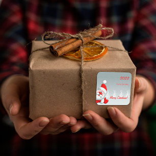 Kerstkerstsondersneeuw Vierkante Sticker