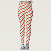 Kerstkerststrepen en -Leggings Leggings (Voorkant)