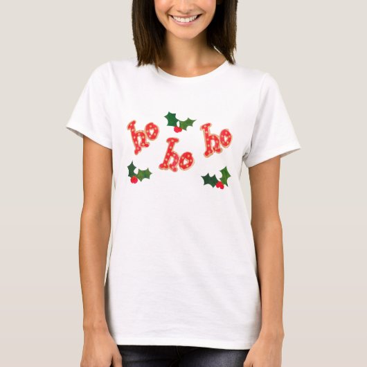 Kerstkersttop voor dames t-shirt (Voorkant)