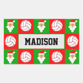 Kerstkerstval voor volleybalspeler rechthoekige sticker (Voorkant)