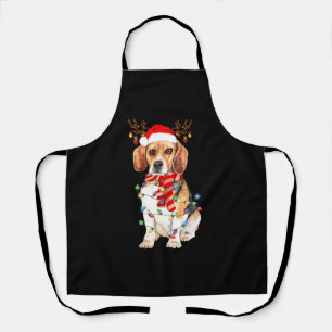 Kerstkerstverlichting met T-shirt voor beagle kers Schort