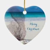 Kerstkerstversiering Hartkoraal Keramisch Ornament (Achterkant)