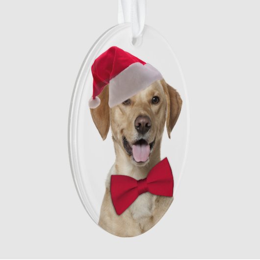 Kerstkerstversiering in Santa Lab Ornament (voorkant)