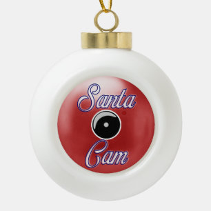Kerstkerstversiering met Kerstmis en kerstcamera R Keramische Bal Ornament