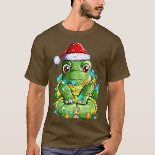Kerstkerstversiering met schildpad t-shirt