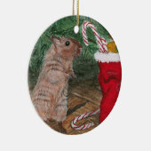 Kerstkerstversiering met Snoep Gerbil Keramisch Ornament (Rechts)