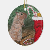 Kerstkerstversiering met Snoep Gerbil Keramisch Ornament (Links)