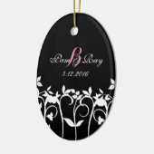 Kerstkerstversiering voor bruiloft - Unieke keepsl Keramisch Ornament (Links)