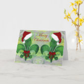 Kerstkerstvloour de lis-kaarten van mijn kunst. kaart (Gele Bloem)