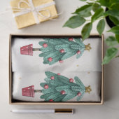 KerstkerstWaterverf GoldI-ontwerp 6 Tissuepapier (Geschenk)