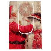  Kerstkerstwinter Snowman Medium Cadeauzakje (Achterkant)