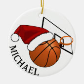 Kerstketball en Hoop Keramisch Ornament (Voorkant)