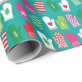 Kerstkeuken Mitts Pattern Cadeaupapier (Rol Hoek)