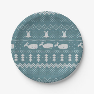 kerstkeuken van brei- en patroonwalscandi papieren bordje