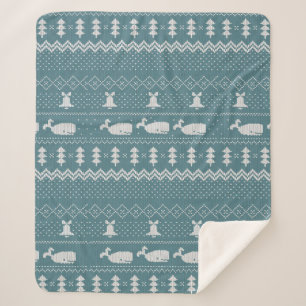 kerstkeuken van brei- en patroonwalvis sherpa deken