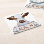 kerstkeukenkoek vierkante kartonnen onderzetter (Schuin)