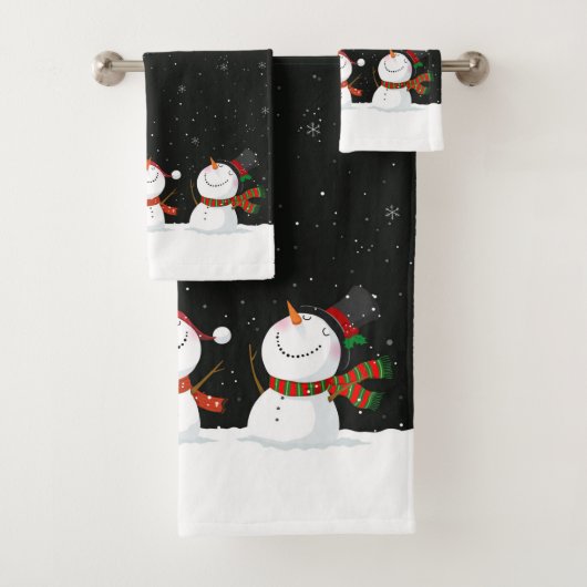 kerstkeukenset Snowman Bath Bad Handdoek (Insitu)