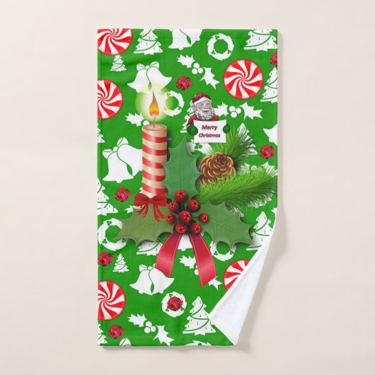 kerstkeukensets, kerstkaarsen bad handdoek (Handdoek)