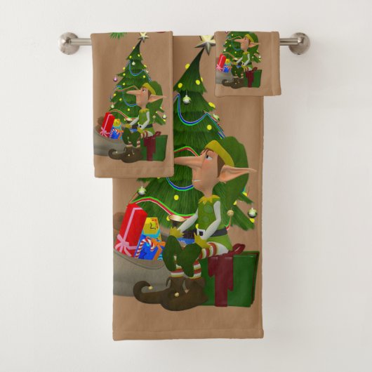 kerstkeukensets, Santa Elf Bad Handdoek (Insitu)