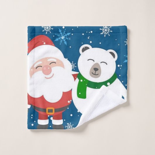 kerstkeukensets, Santa Teddy Bear Bad Handdoek (Wasdoekje)
