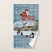 kerstkeukensets, vrolijk kerstfeest bad handdoek (Handdoek)