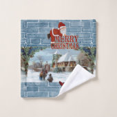 kerstkeukensets, vrolijk kerstfeest bad handdoek (Wasdoekje)