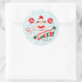 Kerstkheer Cheerleaders Ronde Sticker (Tas)