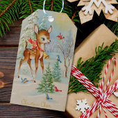 kerstkheer Deer Cadeaulabel