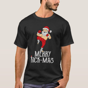 Kerstkickboxing Santa Claus Merry Kick-Mas Ik T-shirt