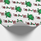 Kerstkikker Mistletoe Ribbon Pattern Cadeaupapier (Hoek)