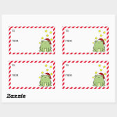 kerstkikker rechthoekige sticker (Vel)