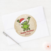 kerstkikker ronde sticker (Envelop)