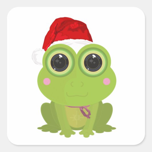 kerstkikker vierkante sticker (Voorkant)